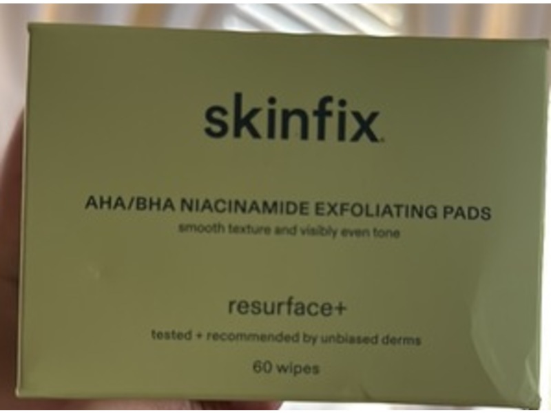 Skinfix Resurface+ Exfoliating Pads, AHA/BHA Niacinamide, 60 Count