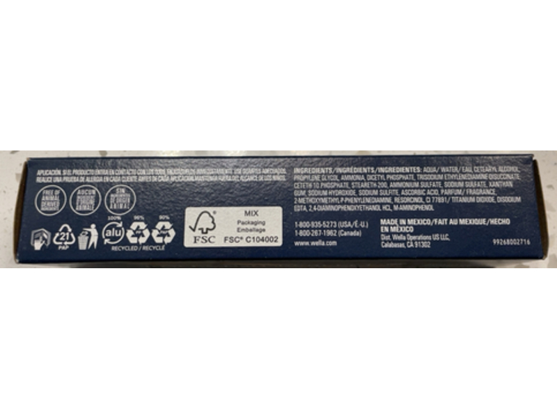 Wella Koleston Perfect Rich Naturals Permanent Creme Hair Color, 8/1 Light Blonde/Ash, 2 oz/57 g