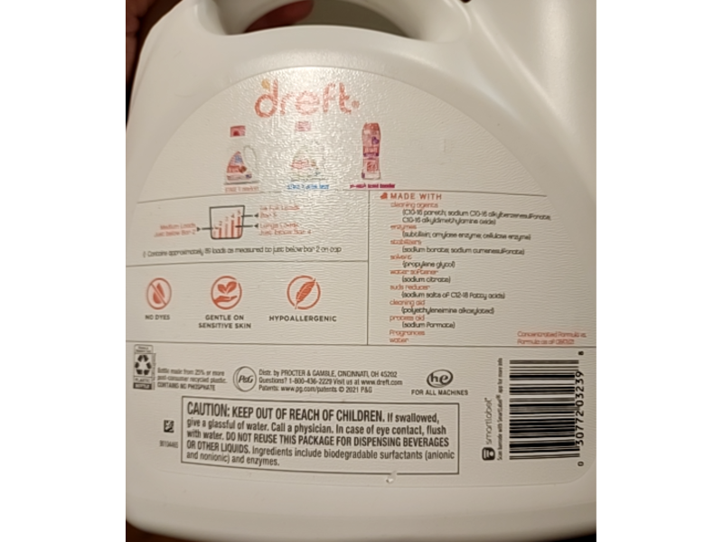 Dreft Stage 2 Laundry Detergent, 89 Loads, 128 fl oz/3.78 L