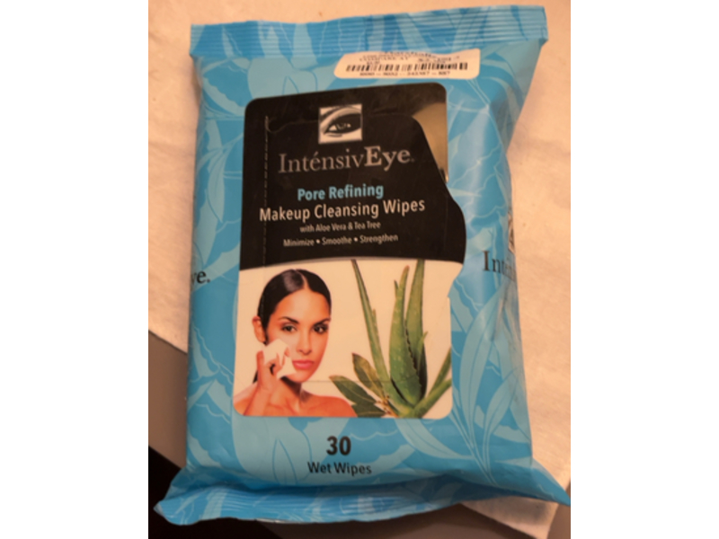 Intensiv Eye Pre Refining Makeup Cleansing Wet Wipes, Aloe Vera & Tea Tree, 30 Count