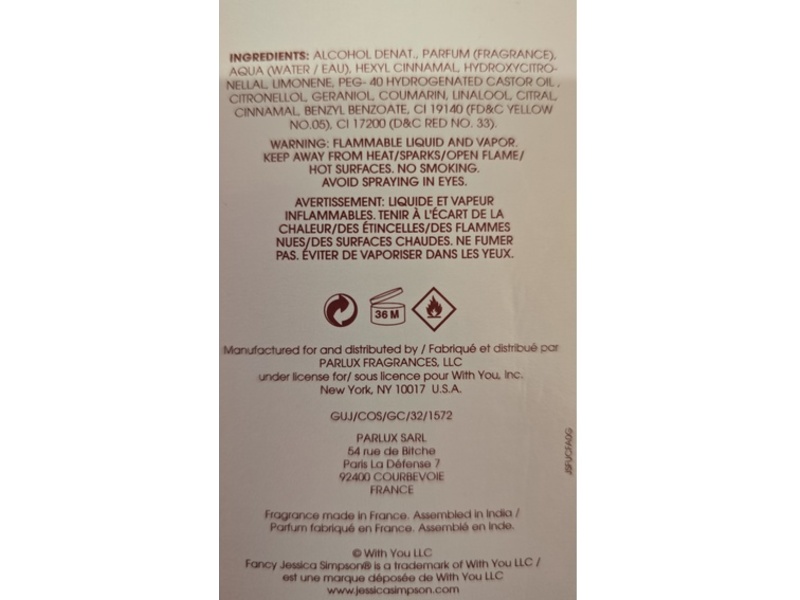 Jessica Simpson Eau de Parfum Spray, Fancy, 3.4 fl oz/100 mL