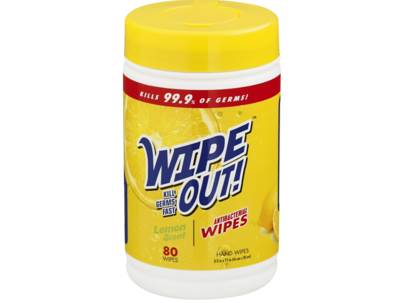 Wipe Out! Multi-Purpose Cleaning Wipes, Lemon Scent, 80 Count