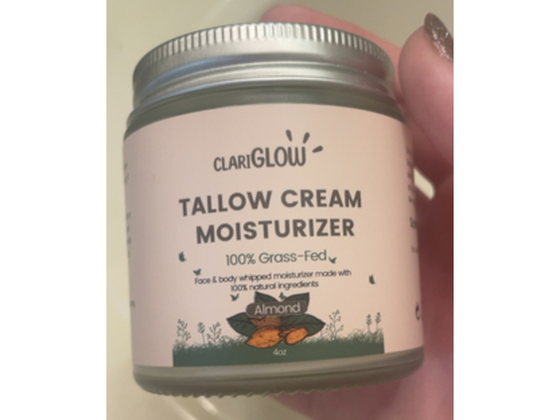 ClariagGLOW Tallow Cream Moisturizer, Almond, 4 oz