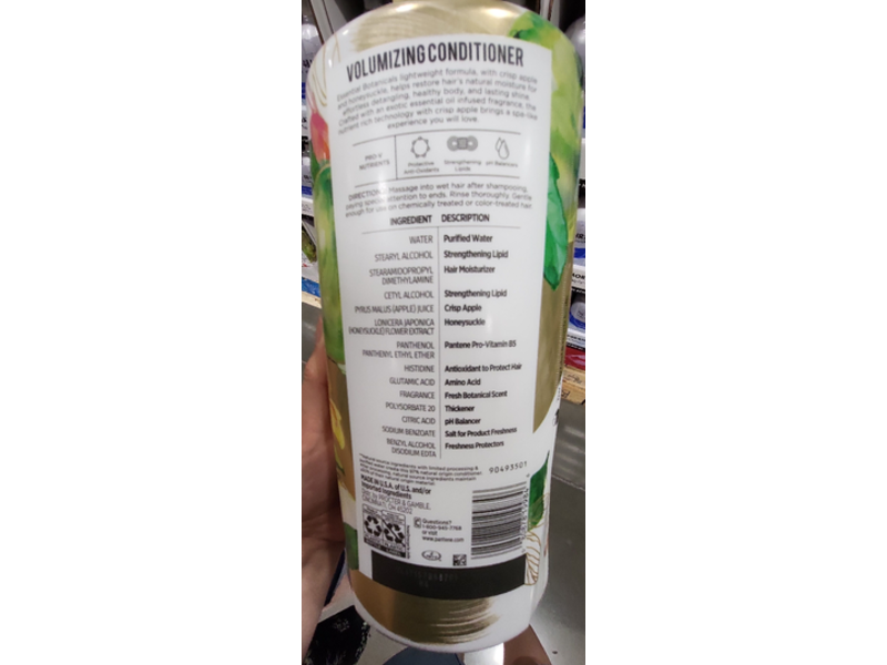Pantene Volumizing Conditioner, Crisp Apple & Honeysuckle, 38.2 fl oz/1.13 L