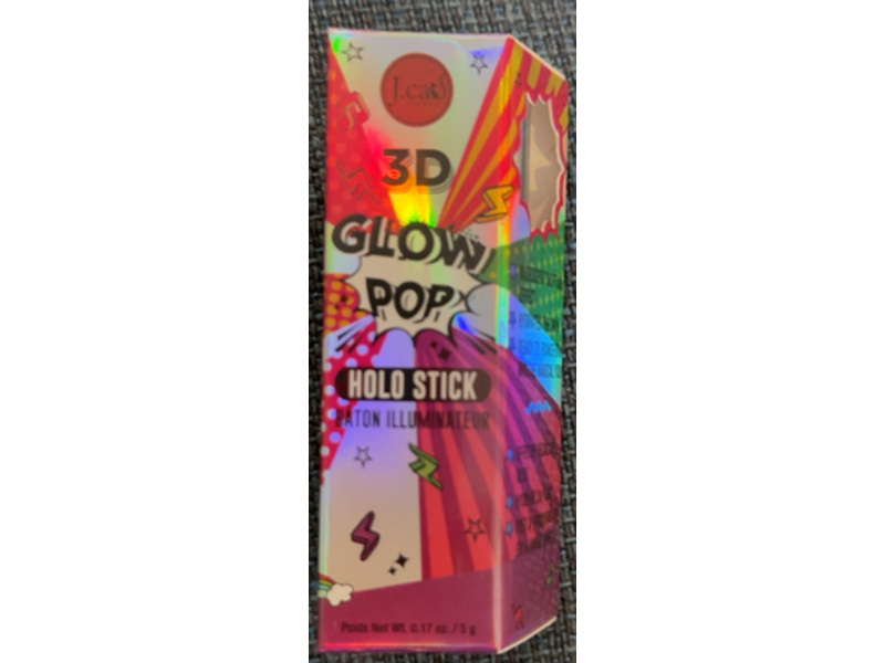 J Cat 3D Glow Pop Holo Stick, Galaxia Glow, 0.17 oz/5 g
