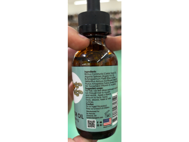 By Natures 100% Natural Moisturizing & Repairing, Argan + Black Castor Oil, 2 fl oz/59 mL