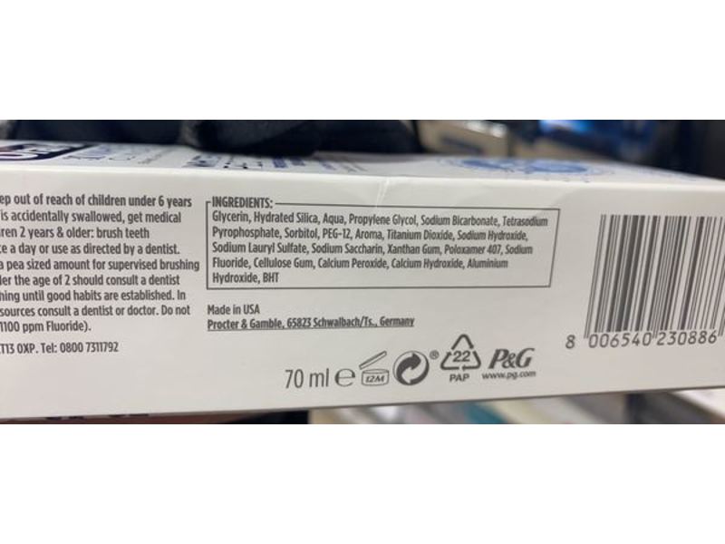 Oral-B 3D White Clinical Whitening Restore Toothpaste, Power Fresh, 70 ml