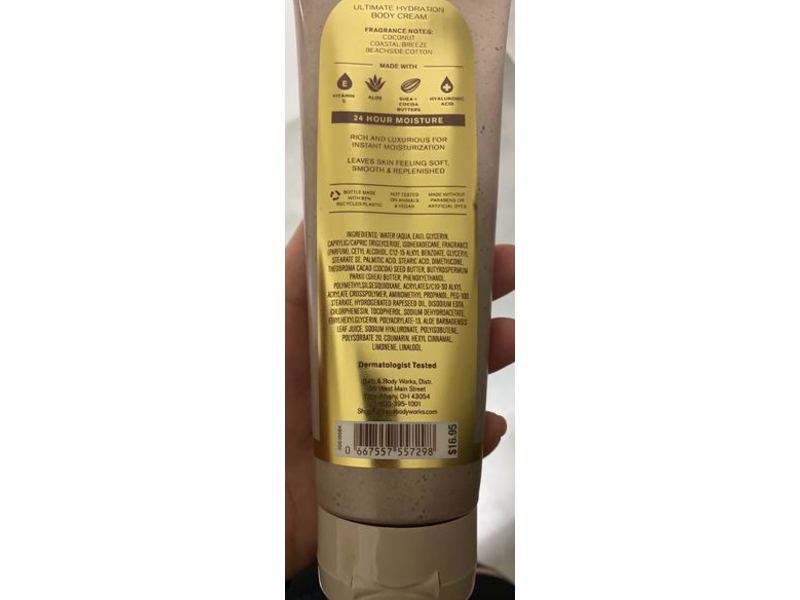 Bath & Body Works Ultimate Hydration Body Cream, Fresh Coconut & Cotton, 8 oz/226 g, Pack Of 2