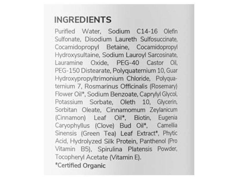 Edenika Botanicals Rosemary Shampoo, Green Tea, Cinnamon, Clove, Biotin, 16 fl oz/473 mL