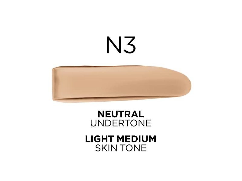 L'Oreal Paris True Match Super Blendable Foundation, SPF 17, N3, Light Medium, 1 fl oz/30 mL
