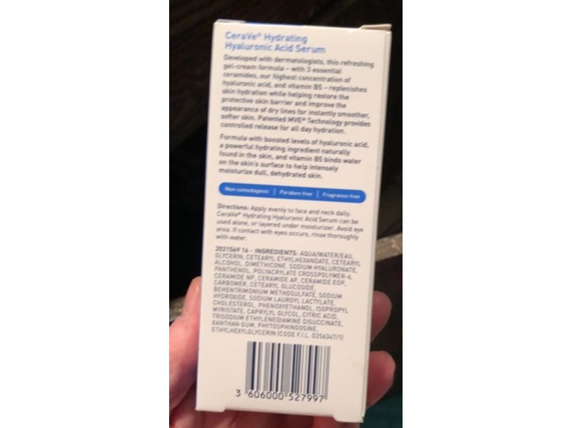 CeraVe Hydrating Serum, Hyaluronic Acid, 1 fl oz/30 mL