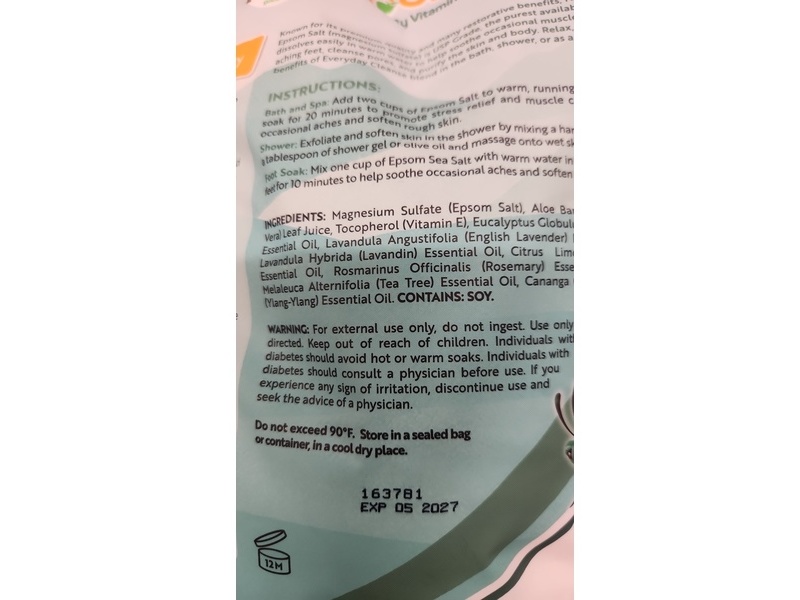 Natural Grocers Everyday Cleanse Epsom Salt, Eucalyptus, 64 oz