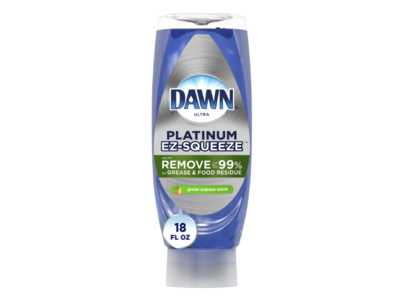 Dawn Platinum Ez-Squeeze Ultra Dishwashing Bleach, Green Papaya Scent, 18 fl oz/532 mL