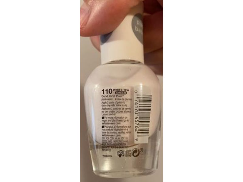 Sally Hansen Good. Kind. Pure Vegan Nail Color, 110 White Tea, 0.33 fl oz/10 mL