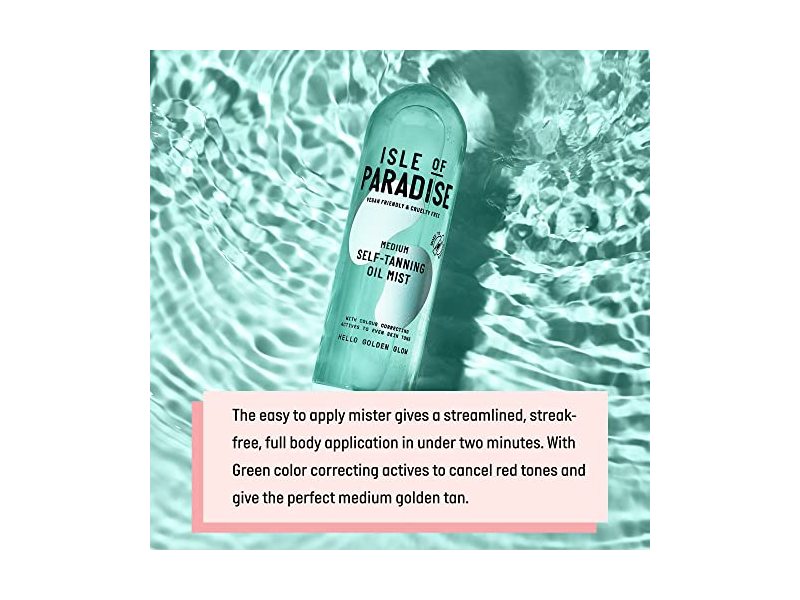 Isle of Paradise Medium Self Tanning Oil Mist, Hello Golden Glow 6.76 fl oz/200 mL