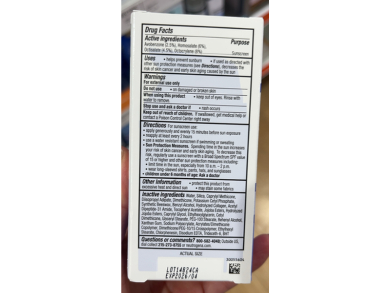 Neutrogena Collagen Bank SPF Moisturizer Sunscreen, SPF 30, 2 fl oz/59 mL