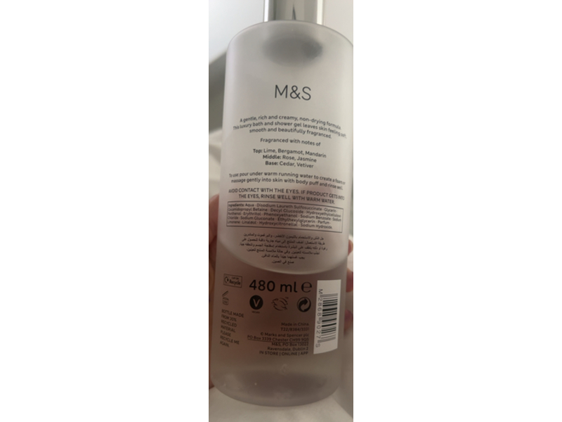 Mark & Spencer Library Of Scent Bath & Shower Gel, Lime, Bergamot & Mandarin, 16.2 fl oz/480 mL