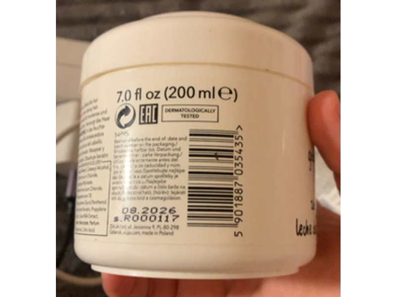 Ziaja Goat's Milk Hair Mask, Keratin, 7.0 fl oz/200 mL