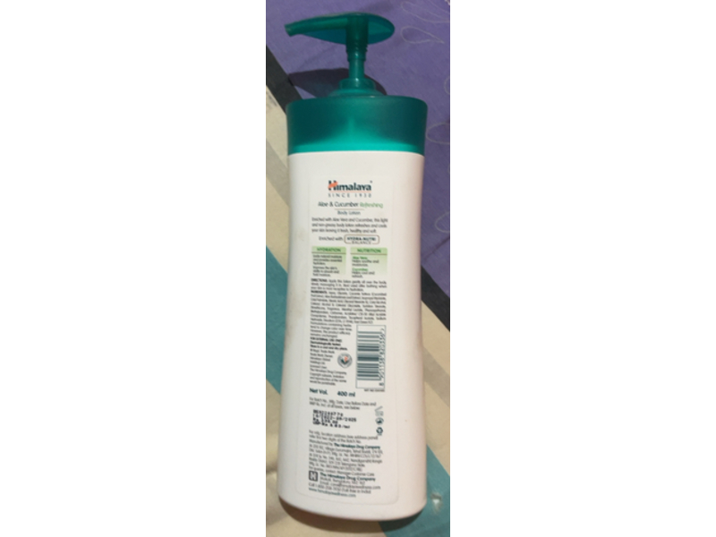 Himalaya Refreshing Body Lotion, Aloe & Cucumber, 400 mL