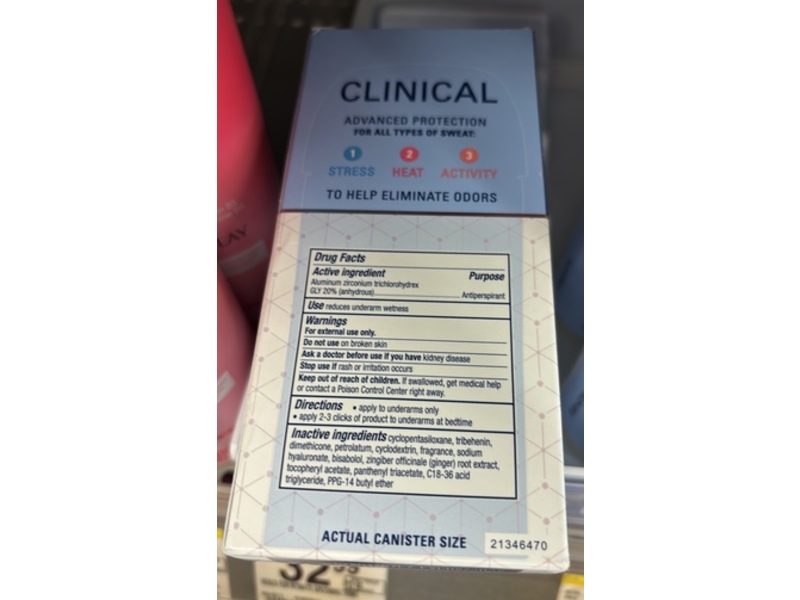 Secret Clinical Hyaluronic Acid Soft Solid Antiperirant & Deodorant, 2.6 oz/73 g