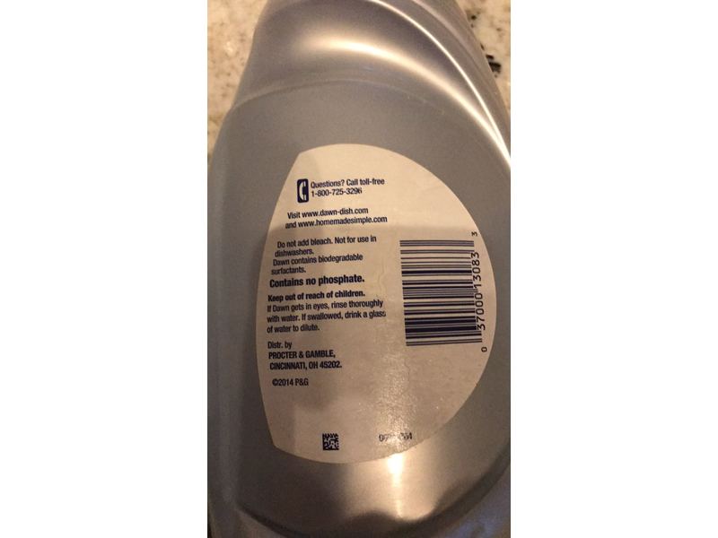 Dawn Ultra Platinum Dishwashing Liquid, Refreshing Rain Scent, 28 fl oz/828 mL