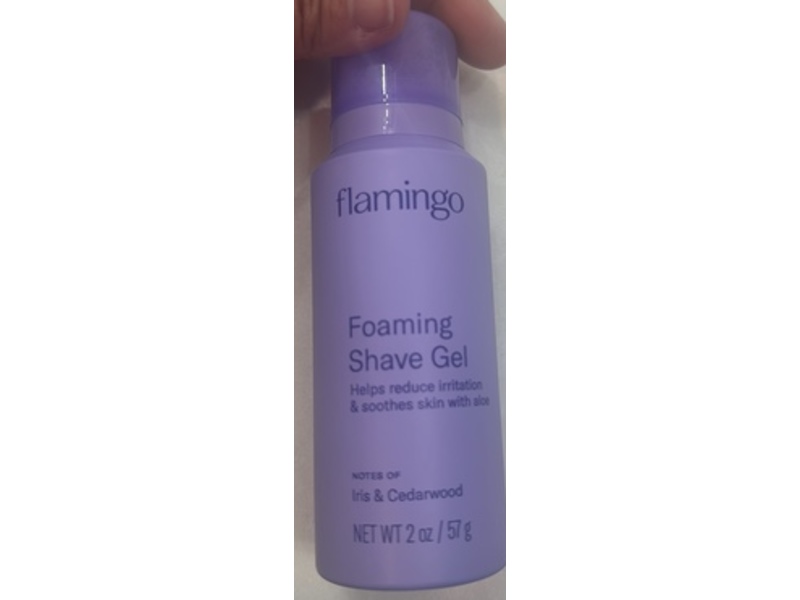 Flamingo Foaming Shave Gel, Iris & Cedarwood, 2 oz/57 g