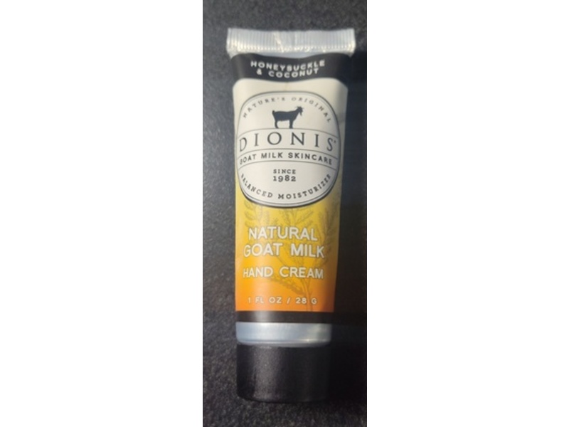 Dionis Natural Goat Milk Hand Cream, Honeysuckle and Coconut, 1 fl oz/28 g