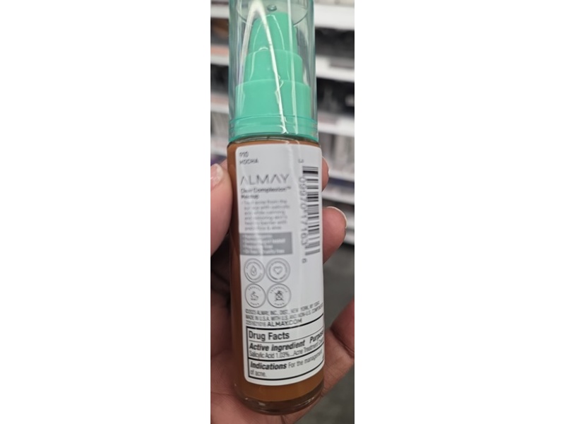 Almay Clear Complexion Makeup, 910 Mocha, 1.0 fl oz/30 mL