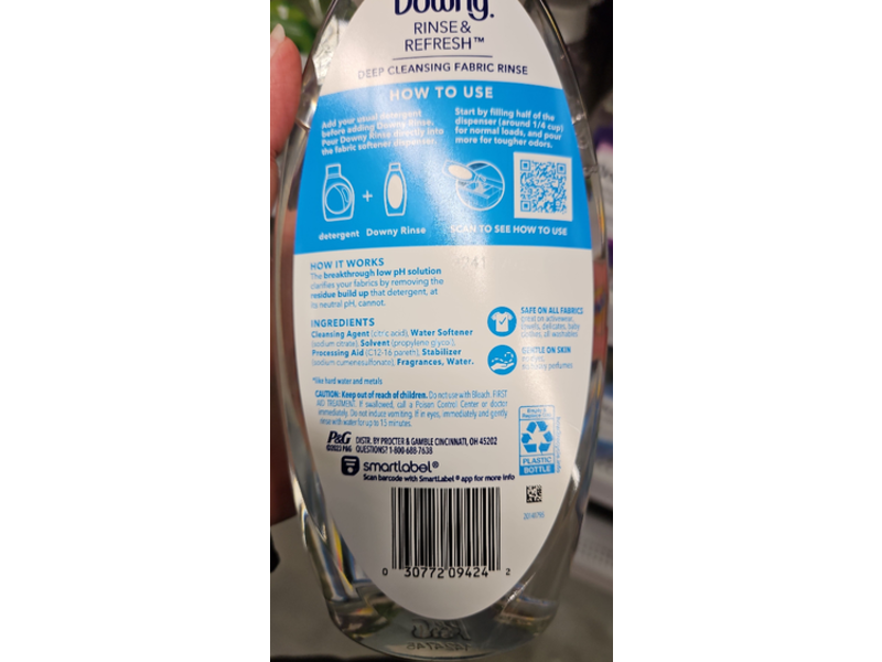 Downy Rinse & Refresh Fabric Rinse, Ocean Mist, 25.5 fl oz/754 mL
