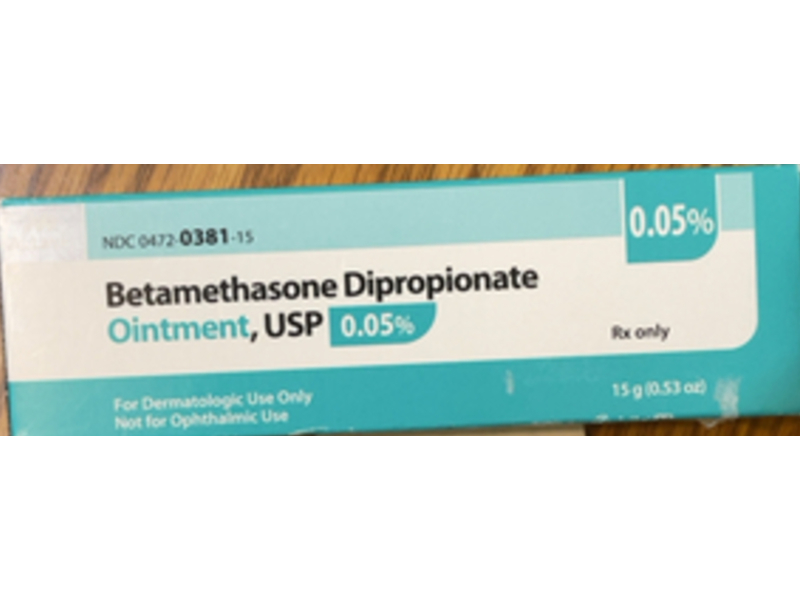 Betamethasone Dipropionate Ointment, 0.05%, 0.53 oz/15 g, Teva (RX)