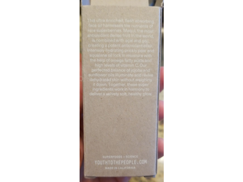 Youth To The People Superberry Hydrate And Glow Oil, Maqui + Acai Prickly Pear Goji, 1 fl oz/30 mL