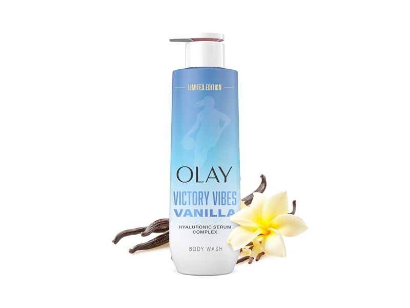 Olay Hyaluronic Serum Complex Body Wash, Victory Vibes Vanilla Scent, 20 fl oz/591 mL