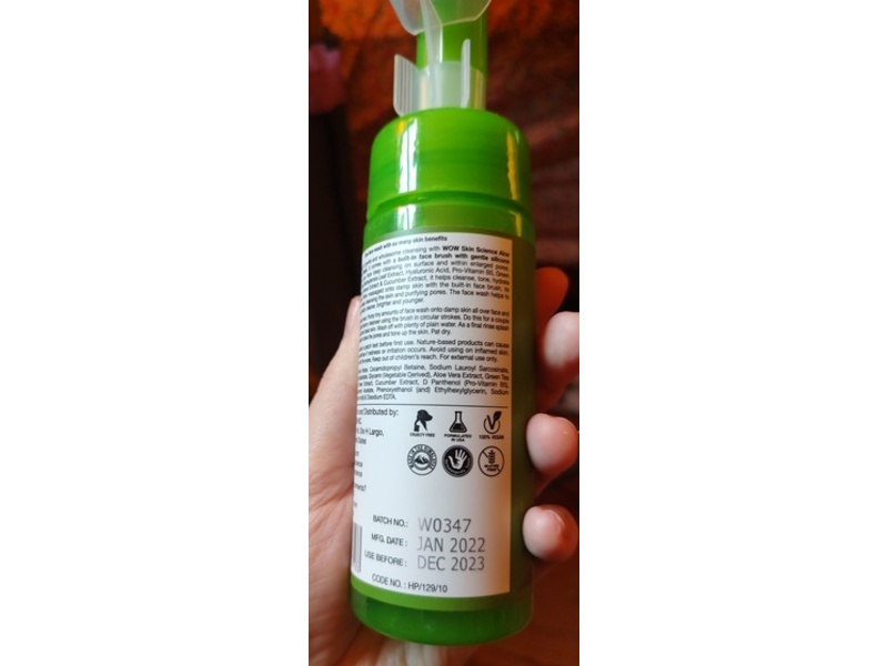 Wow Foaming Face Wash, Aloe Vera, 3.35 fl oz/100 mL