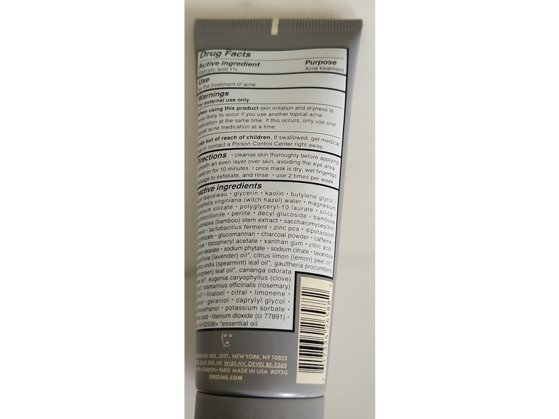 Origins Clear Improvement Blackhead Clearing Face Mask To Scrub, Salicylic Acid, 2.5 fl oz/75 mL