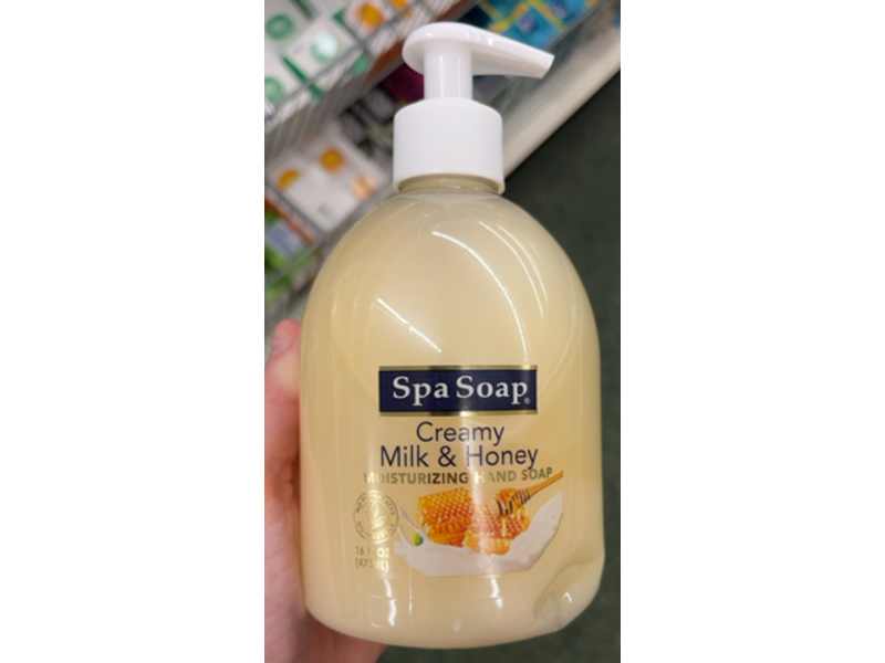 Spa Soap Moisturizing Hand Soap, Creamy Milk & Honey, 16 fl oz/473 mL