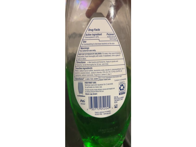 Dawn Antibacterial Ez -Squeeze Hand Soap, Apple Blossom Scent, 22 fl oz/850 mL