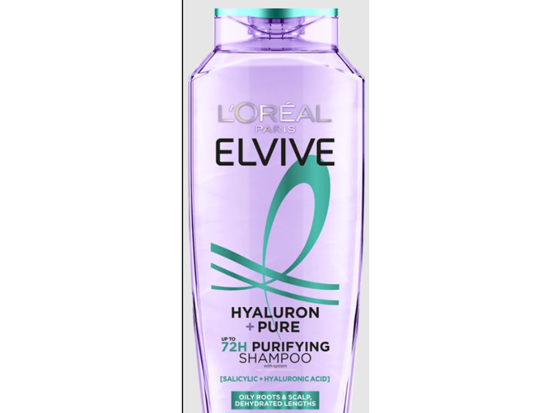 L'Oreal Paris Elvital Hyaluron Purifying Shampoo, Salicylic + Hyaluronic Acids, 400 mL