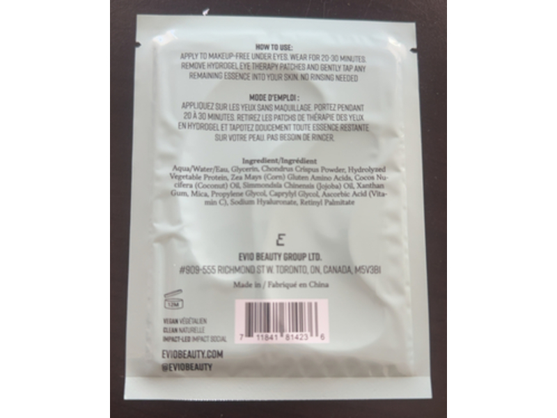 Evio Skin Tear Catchers Hydrogel Eye Therapy, Vitamin C, 1 Pack