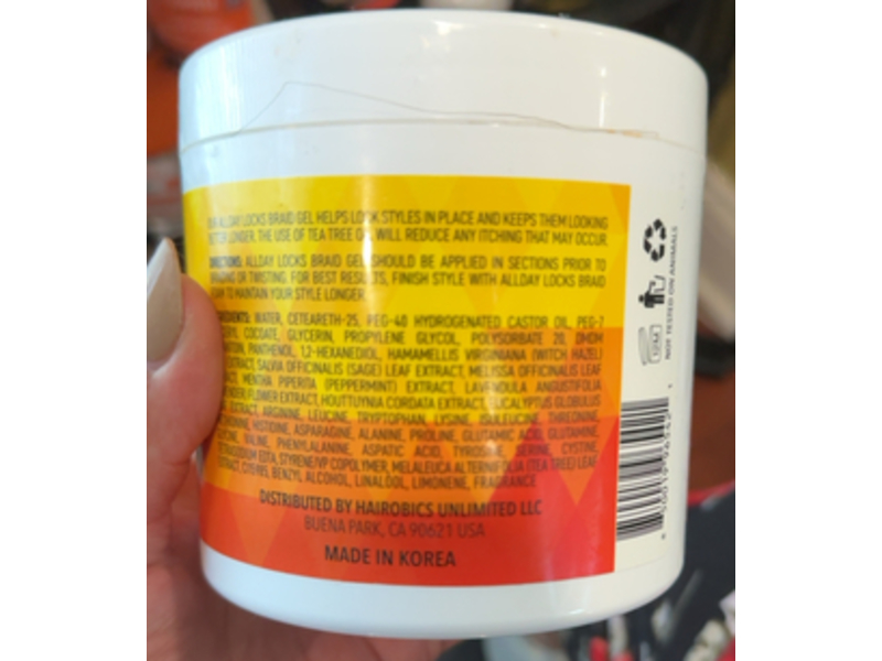 AllDay Locks Braid Gel, Extreme Hold, 15 fl oz/445 mL