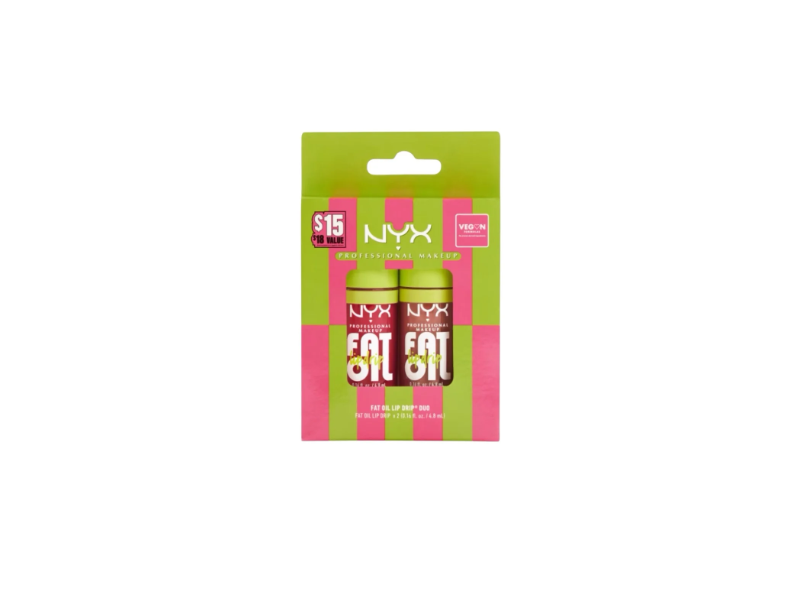 NYX Professional Makeup Fat Oil Lip Drip Duo, Supermodel & Chillin' Like A Villain, 0.16 fl oz/4.8 mL, Pack of 2