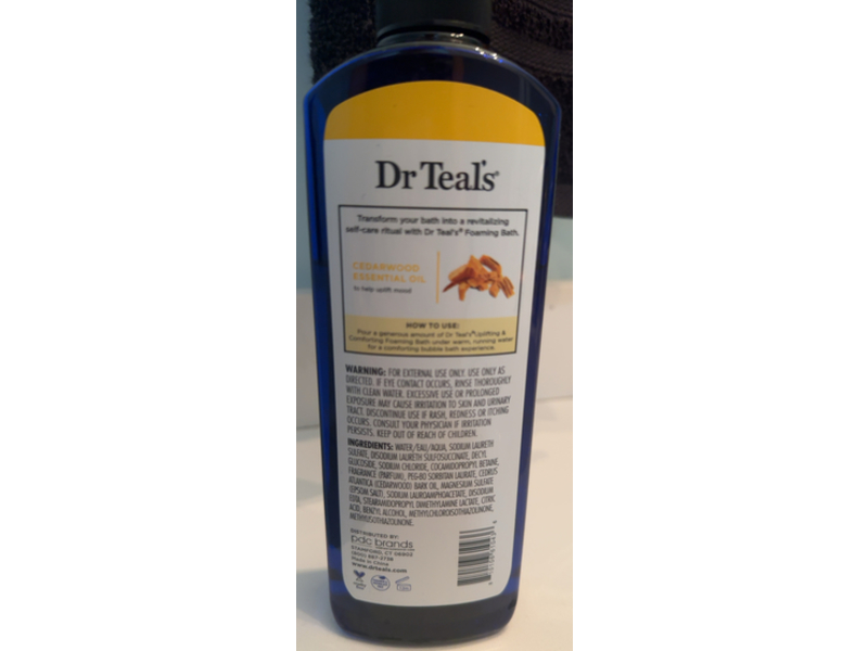 Dr Teal's Pure Epsom Salt Foaming Bath, Warm Vanilla Glow, 14 fl oz/414 mL