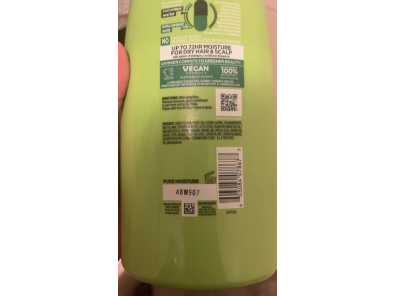 Garnier Fructis Pure Moisture Hydrating Conditioner, Silicon Free, 32.3 fl oz/955 mL