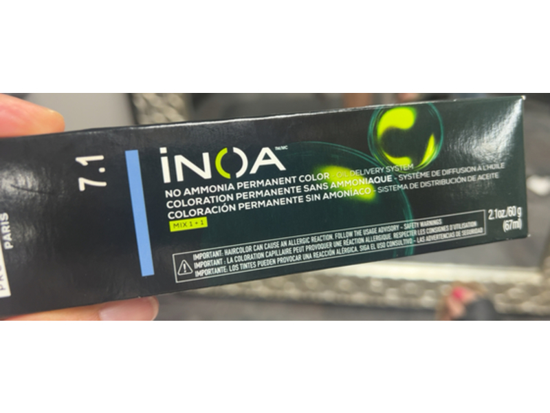 L'Oreal Inoa Permanent Color, 7.1 Ash Blond, 2.1 oz/60 g