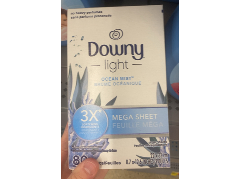 Downy Light Dryer Mega Sheets, Ocean Mist, 80 Count