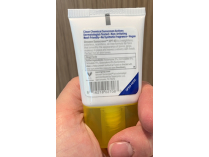 Supergoop! Unseen Broad Spectrum Sunscreen, SPF 40 PA+++, 0.5 fl oz/15 mL