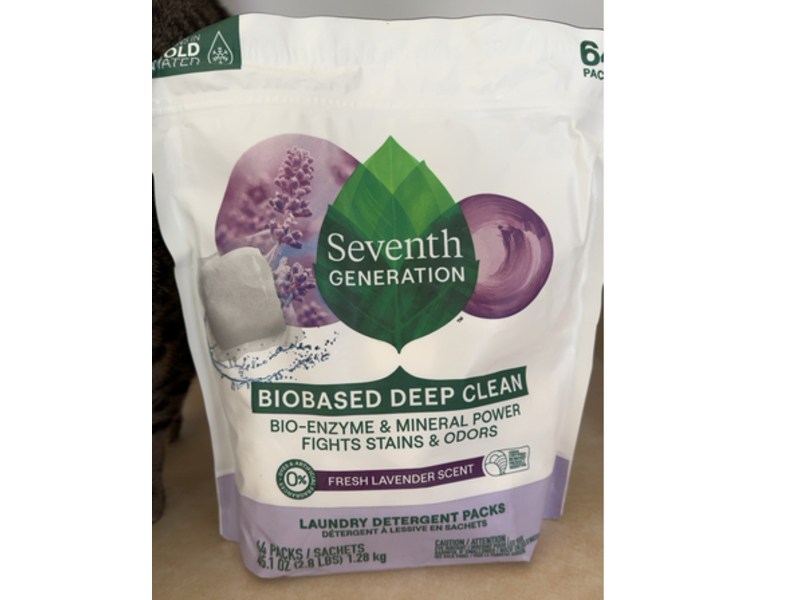 Seventh Generation Laundry Detergent Packs, Fresh Lavender Scent, 45.1 oz/1.28 kg