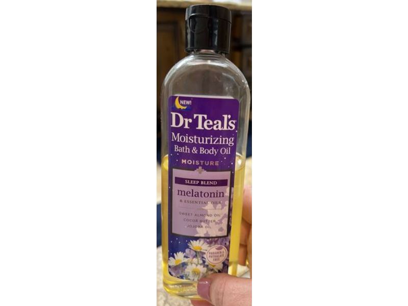 Dr Teal's Sleep Blend Moisturizing Bath & Body Oil, Melatonin & Essential Oils, 8.8 oz/260 mL