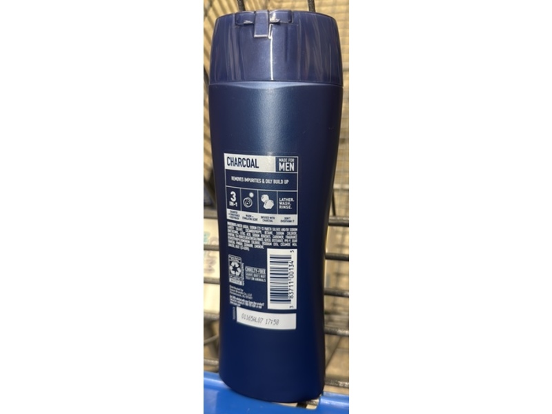 Suave Men 3-In-1 Deep Cleansing Shampoo + Conditioner + Body Wash, Charcoal, 12.6 fl oz/373 mL