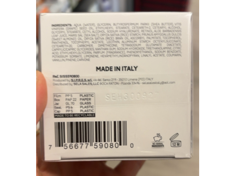 Delfanti Milano Retinol Night Cream, Vitamin C, 1.7 oz/50 mL