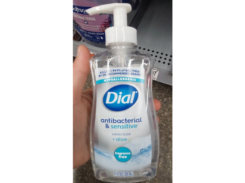 Dial Antibacterial & Sensitive Hand Soap, Aloe, 11 fl oz/325 mL
